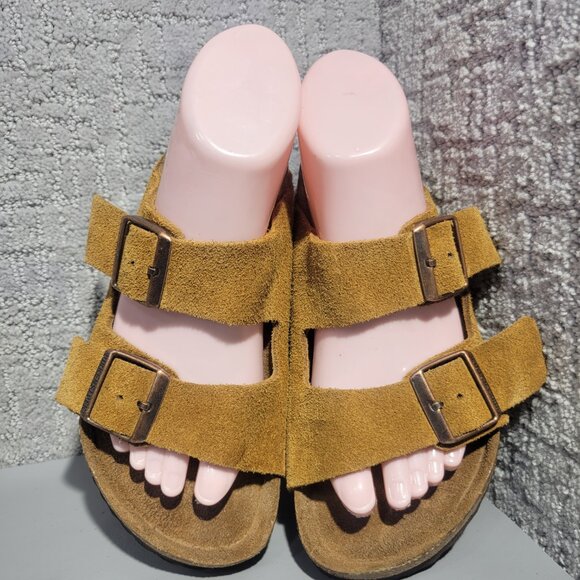 Birkenstock Arizona Unisex Size US L6 M4 Mink Suede Leather Soft Footbed Sandals - Picture 3 of 16